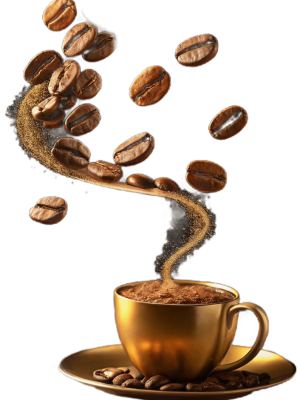 طوفان دانه های قهوه در فنجان طلای کافه آران